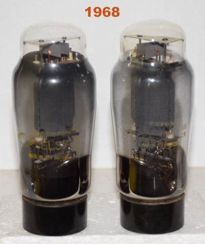 (!!!!) (BEST PAIR #1) EL37 Mullard UK branded Amperex gray plates used/strong 1968 (78ma and 76ma)