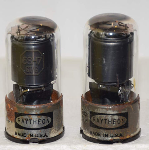 (!!) (1 Pair) 6SH7GT Ken Rad 1950's rebranded Raytheon NOS 1970 (8.6ma and 9.0ma)