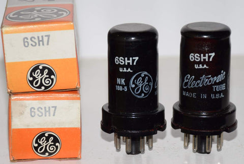 (!!) (Recommended Pair) 6SH7 GE metal can NOS 1976 (10ma and 10ma) 1-2% matched **