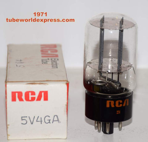 (!!) 5V4GA RCA NOS gray plates 1971 slightly tilted glass (60/40 and 60/40)