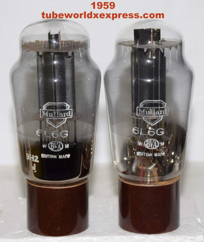 (!!!) (Recommended Pair) 6L6G MULLARD UK NOS 1959 (67.2ma and 65.4ma)