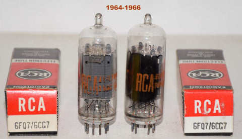 (!!!) (Best Overall Pair) 6FQ7 RCA clear top NOS 1964-1966 (8.8/9.4ma and 8.2/9.4ma) (STAX, MARANTZ, CONRAD JOHNSON)