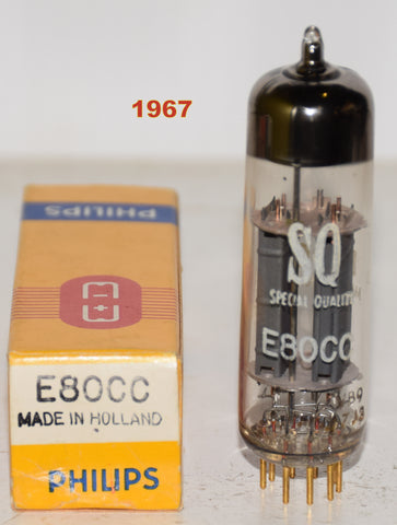 (!!!) (Recommended Single) E80CC=6085 Philips SQ Holland NOS 1967 (5.8ma/6.9ma) (close Gm)