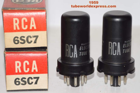 (!!!!) (Best Pair) 6SC7 RCA metal can NOS 1959 (2.3/2.0ma and 2.3/2.0ma)