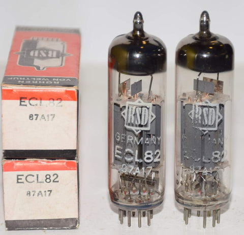 (!!!) (Recommended Pair) ECL82=6BM8 EI Yugo branded RSD Germany NOS 1974 (2.2/31ma and 2.3/31ma)