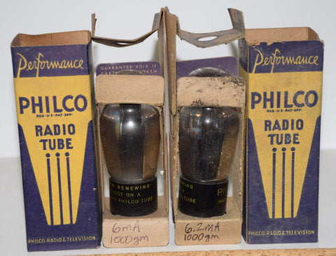 (!!!!) (3rd Best Pair) 27 Philco by Sylvania NOS 1940's (6.0ma and 6.1ma) 1-2% matched