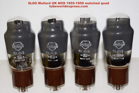 (!!!!) (Matched Quad) 6L6G MULLARD UK NOS 1955-1959 (67, 67, 67, 70ma)