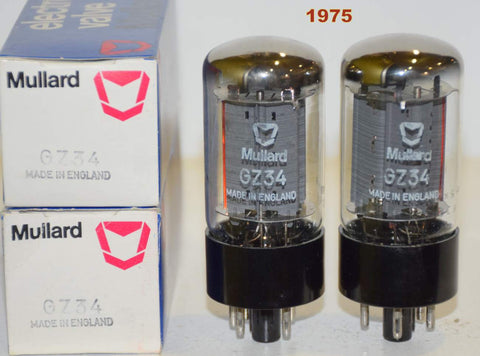 (!!!!!) (Best Pair) GZ34 Mullard UK NOS 1975 (58-58/40 and 58-58/40) 1% matched