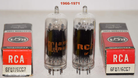 (!!!!) (Best Pair #2) 6FQ7 RCA clear top NOS 1966-1971 (7.2/8.2ma and 8.0/8.2ma) (STAX, MARANTZ, CONRAD JOHNSON)