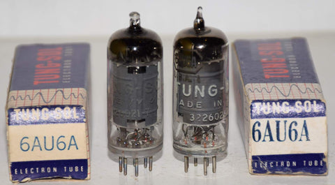(!!) (Pair) 6AU6A Tungsol NOS 1960 (6ma and 6.5ma)