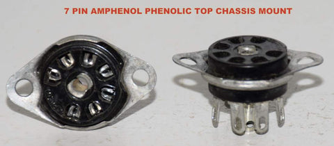7 pin AMPHENOL black phenolic bottom chassis mount NOS (0 in stock)