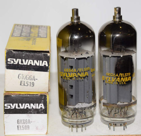 (Recommended Pair) 6KG6A=EL509=EL519 Sylvania made by EI-Yugoslavia NOS (143ma and 149ma)