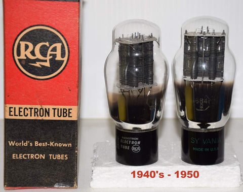 (!!!) (Recommedned Pair) 6B4G Sylvania NOS 1940's, 1 tube rebranded RCA - same build (106mA and 107mA)