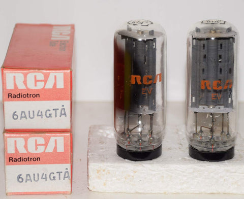 (!!) (BEST PAIR) 6AU4GTA RCA coin-base NOS 1970's