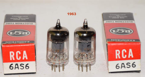 (!) (Recommended PAIR) 6AS6 RCA gray plate NOS 1963 (4.7ma and 4.7ma)