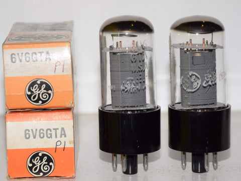 (!!!) (Good Value Pair) 6V6GTA GE NOS 1970's (39ma and 40.7ma)