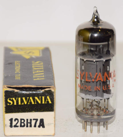 (!!!!) (Single) 12BH7A Sylvania gray oval plates 