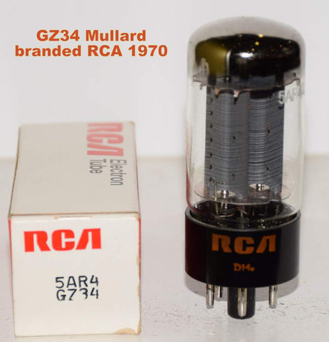 (!!!!) (BEST SINGLE 1970) GZ34 Mullard Blackburn UK NOS branded RCA 1970 (60/40 and 60/40)