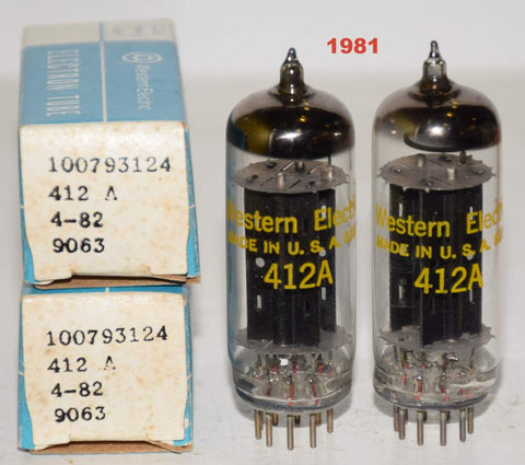 (!!) (Best Pair 1981) 412A Western Electric NOS 