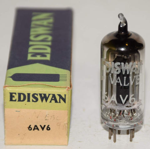 6AV6=EBC91 Ediswan Valve UK NOS 1960's (1.2ma)