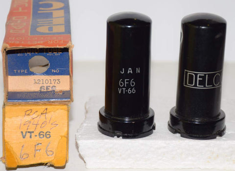 (!!!) (Recommended Pair) 6F6 RCA metal can NOS 1940's (44ma and 44.5ma)