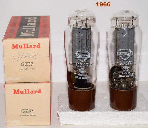 (!!!!) (Best Pair) GZ37 Mullard NOS 1966 (50-50/40 x 2 tubes) 1% matched (Allnic, Art Audio)
