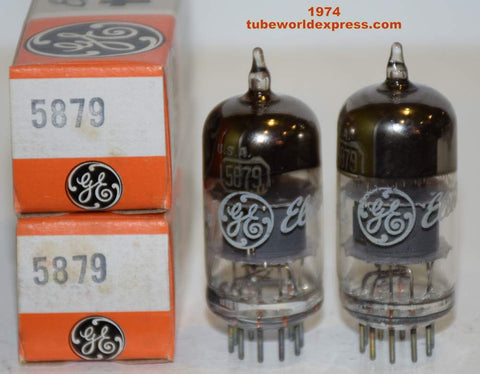 (!!!) (Pair) 5879 RCA branded GE NOS 1974 (1.7ma and 1.7ma)