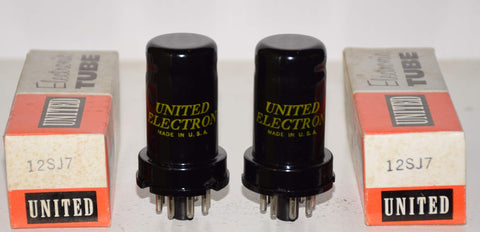 (!) (PAIR) 12SJ7 RCA 1960's NOS rebranded United 1982 (3.2ma and 3.2ma)