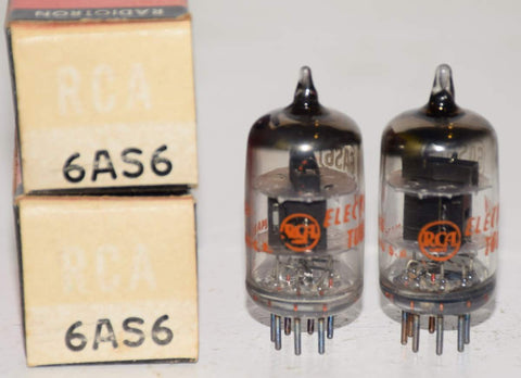 (BEST PAIR) 6AS6 RCA black plate NOS 1968 (6.0ma and 6.3ma)