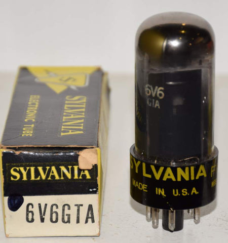 (!!!!!) (Single) 6V6GTA Sylvania coated glass NOS 1950 era (53ma)