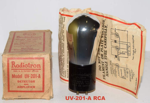 (!) (Best Single) UV-201-A Radiotron tests like new 1920's some scrapes on base (3.8ma)