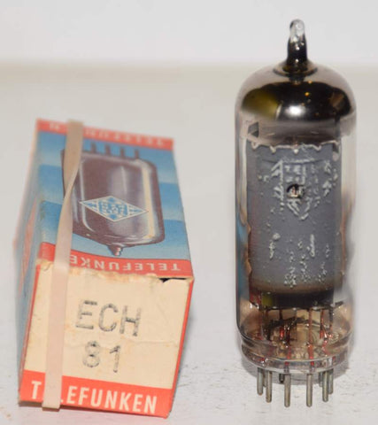 ECH81=6AJ8 Tungsram Hungary branded Telefunken tests like new 1970's (6.5ma and 10.6ma) (strong Gm)