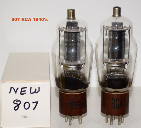 (!!!!) (Best Value Pair) 807 RCA NOS and like new black plates 1940's same build (61.5ma and 65.5ma)