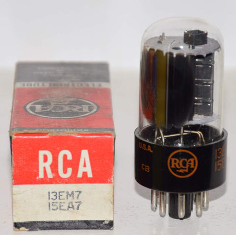 (!!) 13EM7 RCA black base black plates NOS 1968 (2.0ma/28ma)