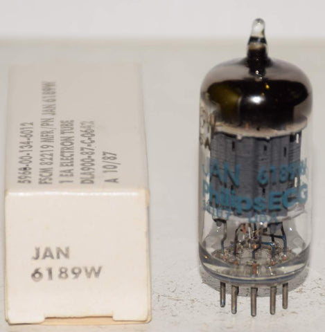 (!!!!) (Single) JAN-6189W=12AU7 Philips by Sylvania NOS 1987 (8.2/8.8ma)