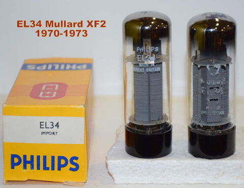 (!!!!!) (Recommended XF2 Pair) EL34 Mullard UK XF2 single halo 