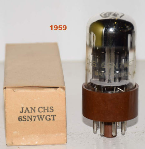 (!!!!) (Best Single) JAN-CHS-6SN7WGT Sylvania brown base NOS 1959 (7.6/7.6ma) 1% section balance