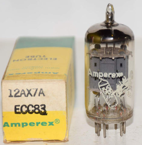 (!!!!) (Best Single 1960) 12AX7 Amperex Bugle Boy Holland like new 1960 (Gm=1700/1800 and 1.1/1.3ma) 1-5% section balance