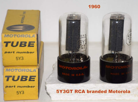 (!!!!) (Best Sounding Pair) 5Y3GT RCA Motorola NOS 1960 (56-61/40 and 56-62/40)