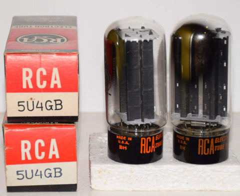 (READ REVIEW) 5U4GB RCA NOS 1966-1968 (60-62/40 and 61-62/40) 1-2% matched (Copy)