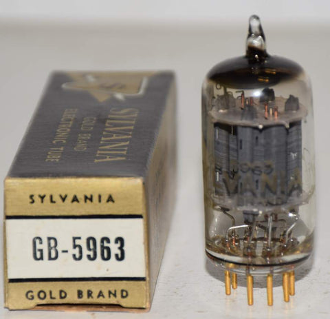(!!!!) (Best Overall Single) GB-5963=12AU7 Sylvania Gold Brand Gold Pins NOS 1960's (11.2/13.6ma)