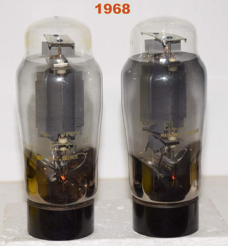 (!!!!) (BEST PAIR #2) EL37 Mullard UK branded Amperex gray plates used/good 1968 (73.5ma and 72ma)