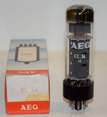 (!!!) (SINGLE) EL34 East Germany RFT branded AEG NOS 1970's (85.5ma)