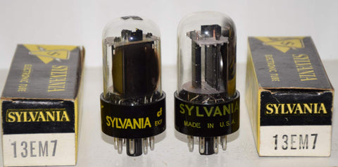 (!!) (Best Pair) 13EM7 Sylvania NOS 1960 era (1.4/56ma and 1.8/48ma)