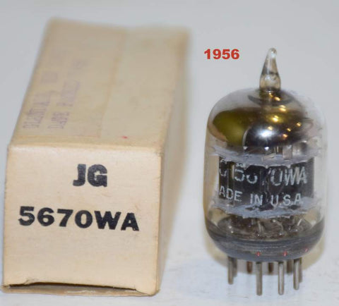 (!!!) (Best Single 1956) JG-5670WA GE triple mica with D getter NOS 1956 (7.8/7.0ma)
