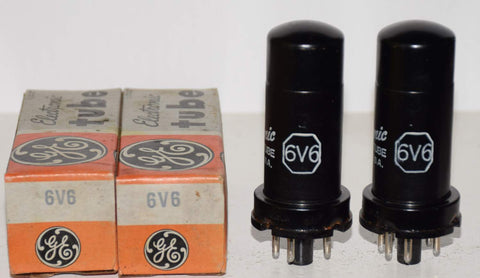 (!!!!!) (BEST PAIR) 6V6 GE metal can NOS 1976 (42.5ma and 40.8ma) (same Gm)