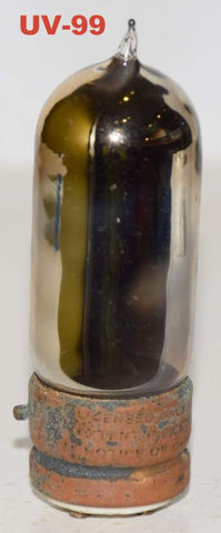 (display tube) UV-99 Radiotron brass base 1920's tarnished base - lights up