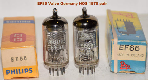 (!!!!!) (Best Pair #3) EF86 Valvo Germany branded PHILIPS and POPE NOS 1970 (3.6ma/4.0ma)