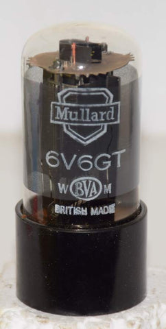 (!!!!!) (Best Single) 6V6GT Mullard UK black plate NOS 1960 era (45.6a)