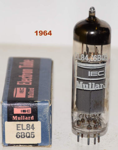 (!!) (Single 1964) EL84 Mullard UK NOS (rX3-B4H5=1964) (47ma)